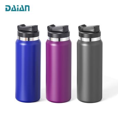 China Amazon Top Sale 20oz 32oz Stainless Steel Flask Bottle Viable Vacuum Water Bottle With Folding Handle for sale