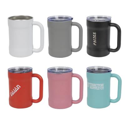 China Sustainable Double Wall Travel Mug Stainless Steel Thermo Coffee Mugs Eco - Friendly With Handle for sale