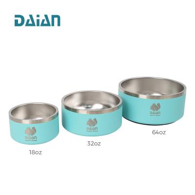 China Custom Insulated Dog and Cat Food Bowl Stainless Steel Metal Travel Dog Bowl Small Size for sale