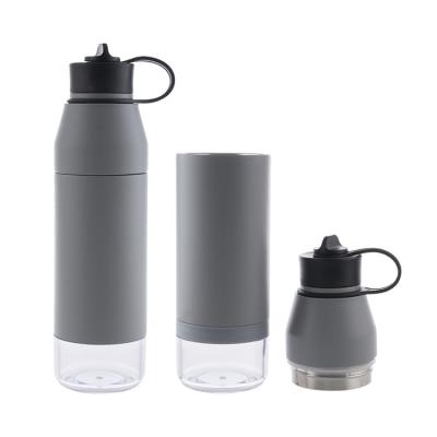 China Sustainable Bottle Metal Storage Stainless Steel 3 In 1 Water Bottle With Food Storage for sale