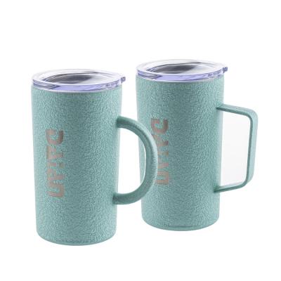 China Sustainable Custom Reusable Reusable Travel Mug Stainless Steel Tumbler Coffee Mug With Handle for sale