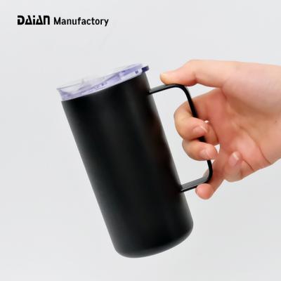 China Hot Selling Disposable Coffee Mug Double Wall Vacuum Stainless Steel Thermal Mug With Handle for sale