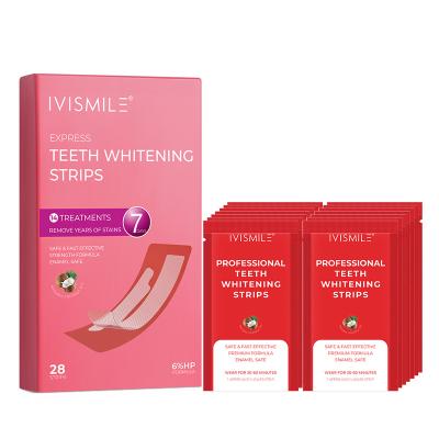 China OEM Whitening Advanced Coconut Oil 6% HP Peroxide Teeth Whitening Gel Strips Private Label for sale