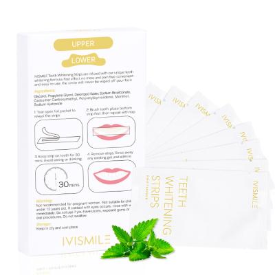 China Best Selling Convenient IVISMILE HP Professional CE Approved CPSR Prefilled Teeth Whitening Strips for sale