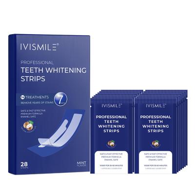 China IVISMILE Convenient Wholesale Easy Use Non Peroxide Teeth Whitening Strips Custom Logo for sale