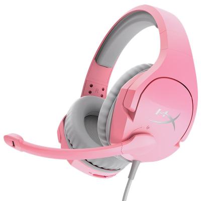 China Hyper Earphone X Cloud Stinger Lucky Pink Headset Anchor Head-Mounted Gaming Cable Female Earphone for sale