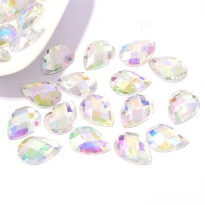 China Drop Shape 10*14mm 13*18mm 18*25mm No Adhesion Shinning and Self Cheaper Flat Acrylic Rhinestone Beads Back for sale