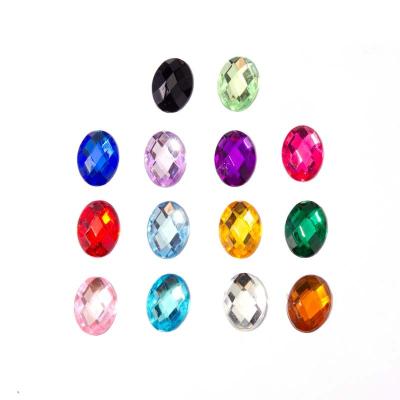 China Shinning and Cheapest Oval Shape 10*14MM 13*18MM 18*25mm Non Stick Acrylic Rhinestone Beads for sale