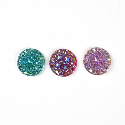 China Handmade Crystal Flatback Resin Dotted Round Rhinestone Cabochon Gems, DIY Stone for Decoration for sale