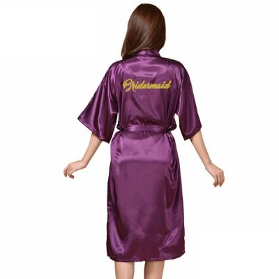 China QUICK DRY tan long robe bridesmaid morning wedding silk long robes ladies cardigan sleepwear for sale