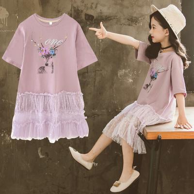 China Wholesale Anti-wrinkle Cute Summer Lace Dress Party Princess Girls Dresses With Sleeveless Flower for sale