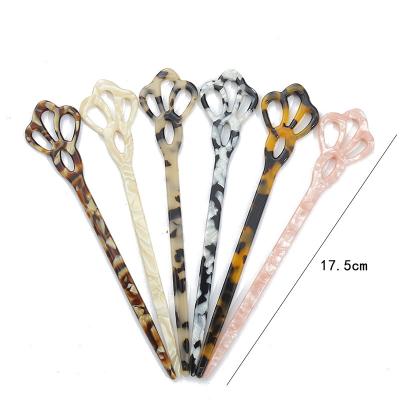 China Fashion Hair Sticks For Women Love Flower Shape Pattern Hairpins Custom Acetate Colors Hair Accessories Style Hair Device Fashion New for sale