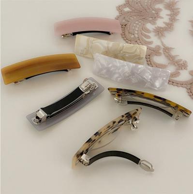 China Large Elegant Acetate Barrette Hair Clip For Women 34 Colors Acrylic Spring Clips Shape Hair Fancy Grip Elegant Silver Hair Accessories for sale