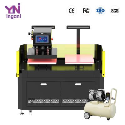 China Máquina de transferência de calor de filme DTF totalmente automática de posicionamento infravermelho de duas estações à venda