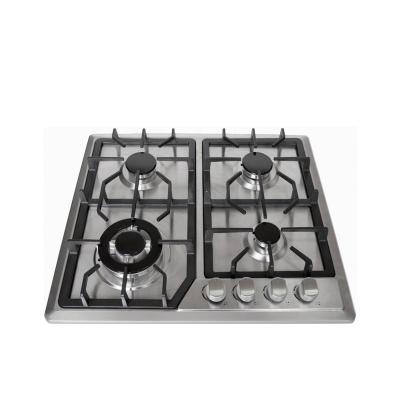 China Hotel China Manufacturer Kichen Appliances 0.6mm Thickness Stainless Steel 4 Burner Built In Gas Hob for sale