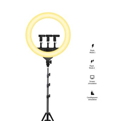 China PORTABLE 360 Degree Rotating Wireless Video Light Tik Tok Youtube Vlog Live Streaming Ring Light With Tripod and LED Control Camera Bag for sale