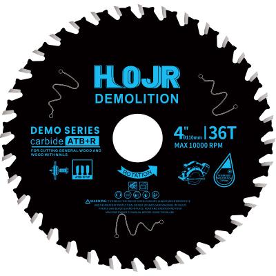 China For Cutting Wood With Nails 110mmX36T CTT Wood Cutting Carbide Tipped Demolition Circular Saw Blade Diablo Disc Saw Blade For Wood With Nails for sale