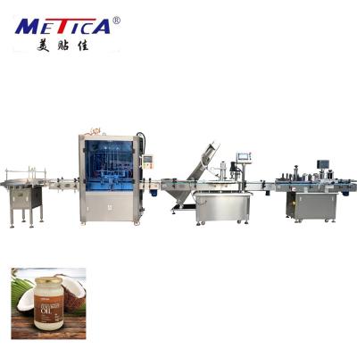 China PLC Control Bottle Filling Line Equipment 700-1500BPH For Coconut Oil for sale