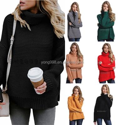 China Anti-pilling border knitting stain of thick sweater women's autumn and winter temperament European loose collar for sale