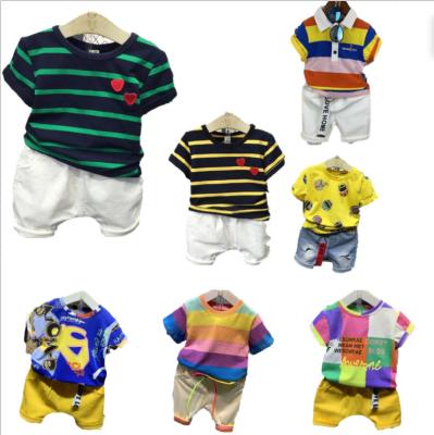 China Normcore/minimalist foreign trade pure cotton cartoon lovely best price children's clothing set for sale