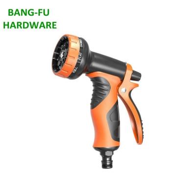 China Soft Handle Multifunctional Garden Hose Plastic Spray Nozzle With Nine Spray Patterns for sale