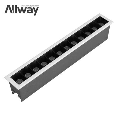 China Allway Modern Rectangle Recessed Aluminum Tube Lighting System Indoor 15W LED Linear Down Lamp for sale