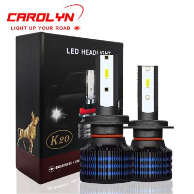 China K20 Led Headlight Universal H7 LED Headlight Bulb 6000k CSP H11 9005 9006 for sale