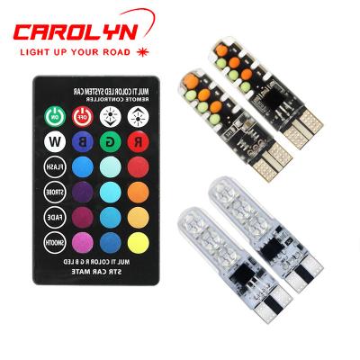 China Wholesale RGB T10 LED Headlight Car Parking Light Bulb Remote Control Truck Tractor For Ford Focus 2 1 Mondeo Fiesta Auto Lamps for sale