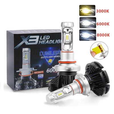 China Cheap Auto Headlight ZES H4 LED H7 H11 3000K 6000K 8000K HB3 9005 Automobile Led Headlight Car Headlights HB4 9006 LED Bulbs 50W 16000LM X3 CSP for sale