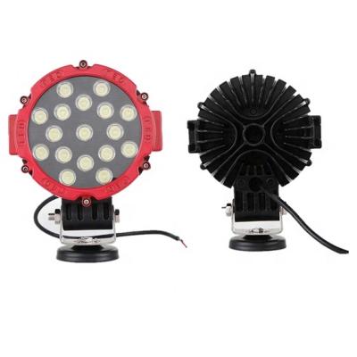 China 7 Inch Car Light DC 9-32V 51W Diecast Aluminum Housing Red Round LED Work Light Working Lamp Driving Lamp for sale