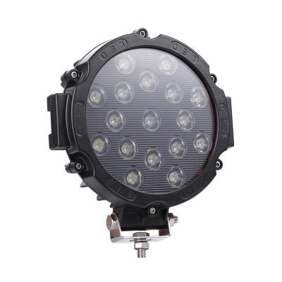 China Suv 51w Car Truck Bus Boat Motorcycle Tractor LED Off Road Headlight Black Red Color For Truck ATV UTV 7