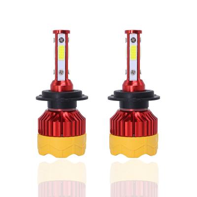 China New Automobile Lamp Led Headlight K7 H4 Led Headlight Bulbs Four Sides 9003 72W 8000lm COB Chips Low Beam Fog Light Quick Installation for sale