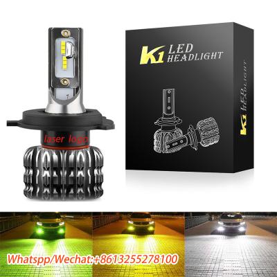 China Auto Led Headlight Super Bright 16000 Lumens Fog Light Bulb H4 H7 Green Yellow Led H7 H4,880 H1 H3 9005 9006 H11 H4 H7 Auto Car K1 LED Headlights for sale