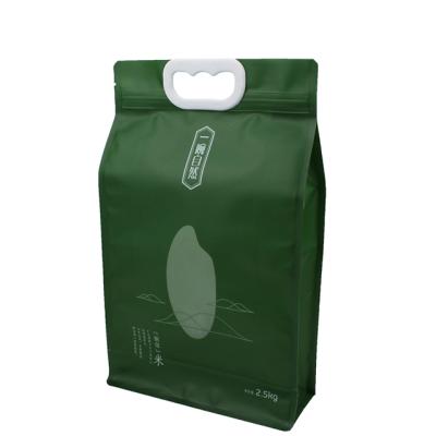 China Barrier Rice Packing Bag Customized Side Seal 8 Zipper Bag Rice Packing Bag With Handle for sale