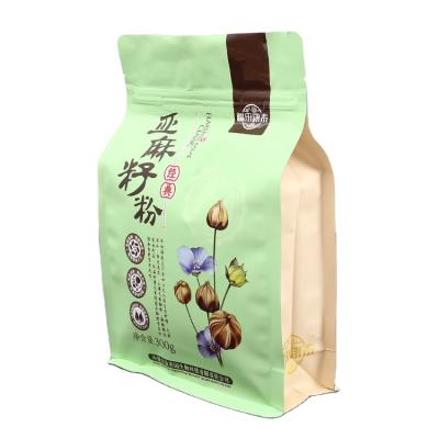 China Custom Grain Seed Barrier Tote Bag Agricultural Flat Bottom Gusset 8 Side Seal Packaging Zipper Bag for sale