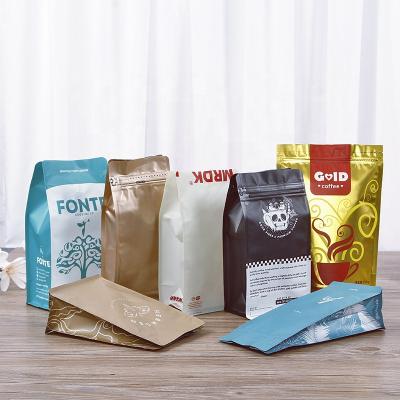 China Moisture Proof Eco-Friendly Reusable Aluminum Foil Plastic Bags Coffee Bag Coffee Bean Bag Side Gusset With Valve Wholesale Packing for sale