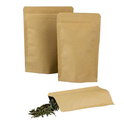 China Barrier Food Packaging Bag Custom Heat Seal Resealable Aluminum Foil Kraft Paper Packaging Bag for sale