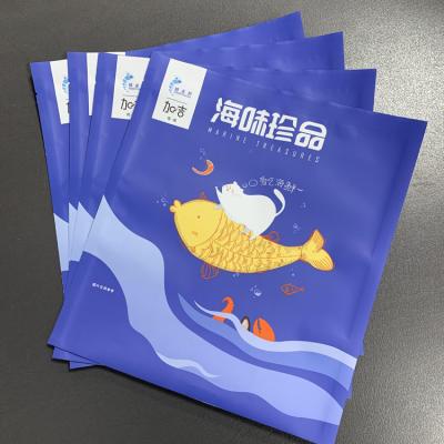 China Barrier Food Grade Matte Glossy Finish Seafood Fish 3 Seaingl Plastic Packaging Bag Side Box for sale