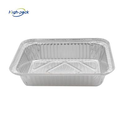 China Recycable 750ML Disposable Aluminum Food Take Out Container With Lid for sale