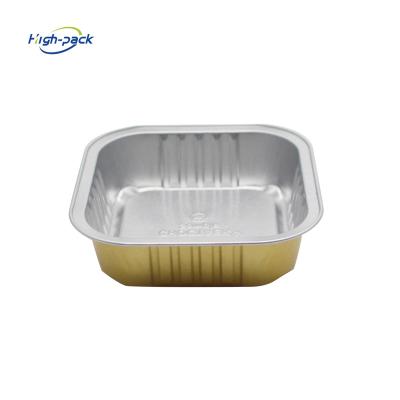 China Recycable PET Smooth Wall Aluminum Foil Container With Sealable Lid for sale