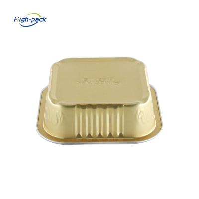 China Recycable Small Square Smooth Aluminum Foil Container for sale