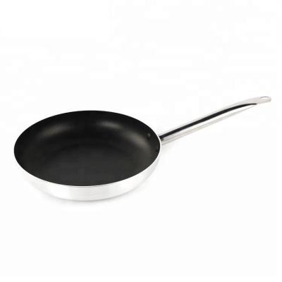 China Restaurant Commercial Stick Non Sustainable Wholesale Aluminum Japanese Frying Pan Coated Frying Pan With Steel Handle for sale