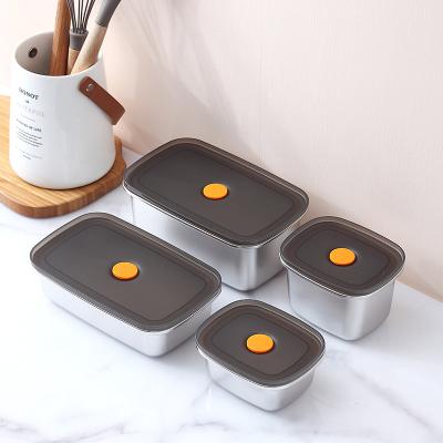 China Freshness Preservation Food Grade 304 Stainless Steel Kichen Fride Food Storage Container for sale