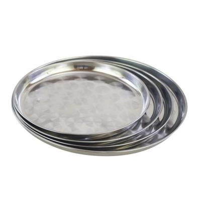 China High Quality Viable Round 30cm Stainless Steel Dish Tray Dinner Dish For Daily Use Party for sale