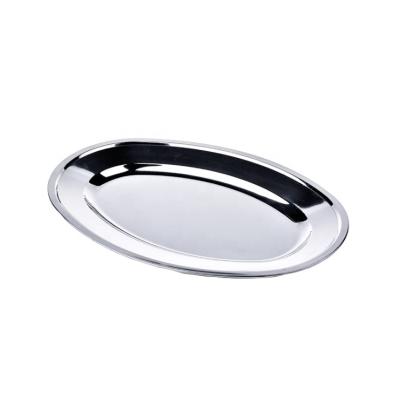 China Sustainable Oval Stainless Steel Dinner Plate Restaurant Fish Dish Dish Chargers For Dinner Dishes for sale