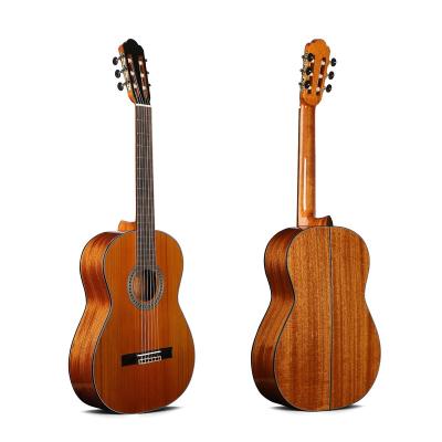 China Top Level Solid Cedar Good Quality All Solid Wood 39 Inch Eastern Cherry Guitargitar Best Classical Guitar for sale