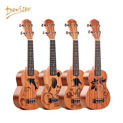 China Sapele Guitar OEM High Grade Custom Soprano Acoustic Electric Ukulele 21 Inch for sale