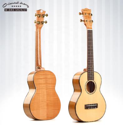 China Wholesale OEM High Quality Solid Wood Ukulele Spruce Solid With Bag For Music School for sale