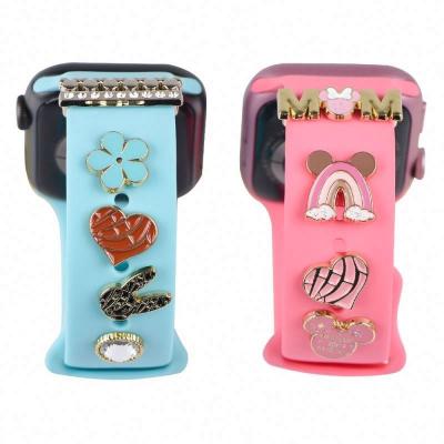 China 2022 New Alloy Style Christmas Gift Silicone Smart Watch Band Strap Charms For Apple Watch for sale