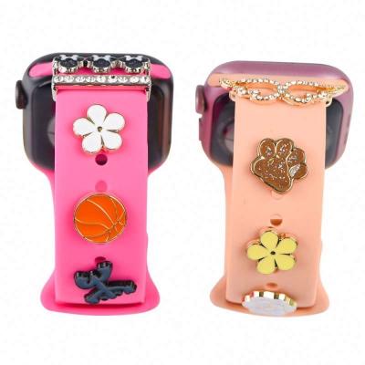 China Alloy for Apple Watch Charm Silicone Watch Band Accessory for Apple iWatch Stud Charm for sale